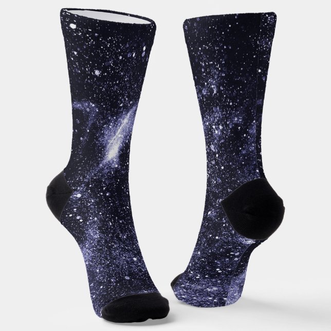 Chaussette Violet violet peri noir galaxie abstraite (Angulaire)