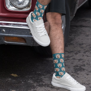 Chaussette Visage de chat avec photo de petit ami petite amie