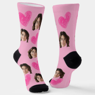 Chaussette Visage de photo personnalisée pour la Saint-Valent