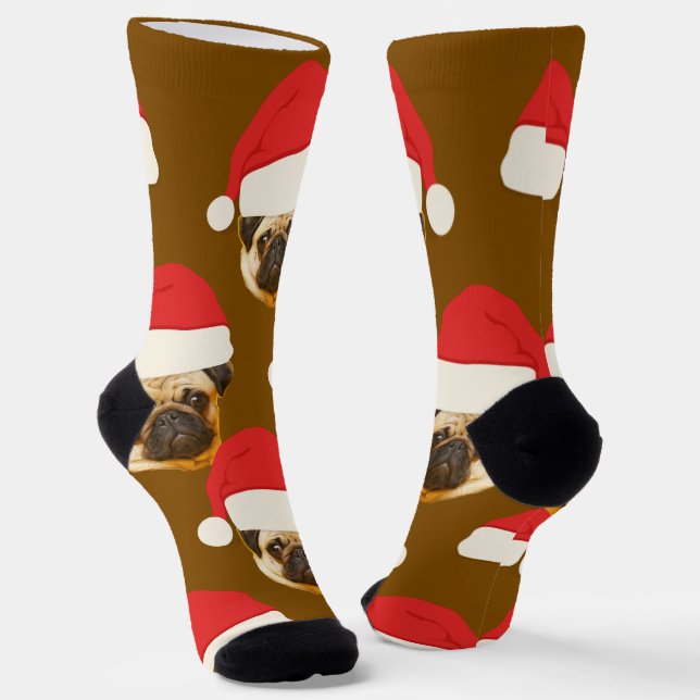 Chaussette Visage drôle | Le Casquette du Père Noël et vos an (Angulaire)