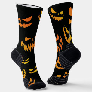 Chaussette Visage du Citrouille Jack-o'-lantern