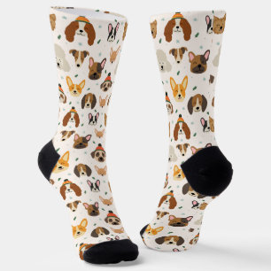 Chaussette Visages de chiens en hiver Casquette Motif de vaca