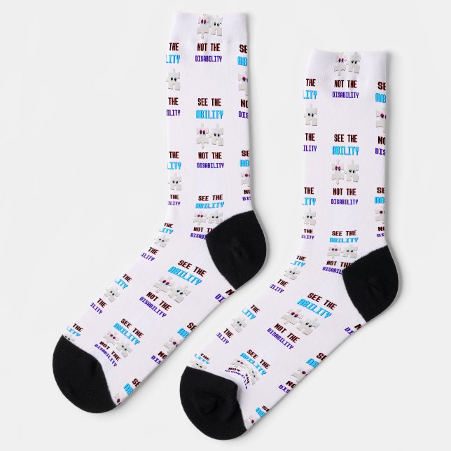 Chaussette Voir La Capacité Pas Le Handicap Spectre Autisme (Gauche)
