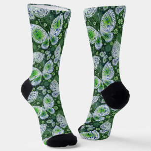 Chaussette Voler vers l'extérieur Papillon Paisley Imprimer v