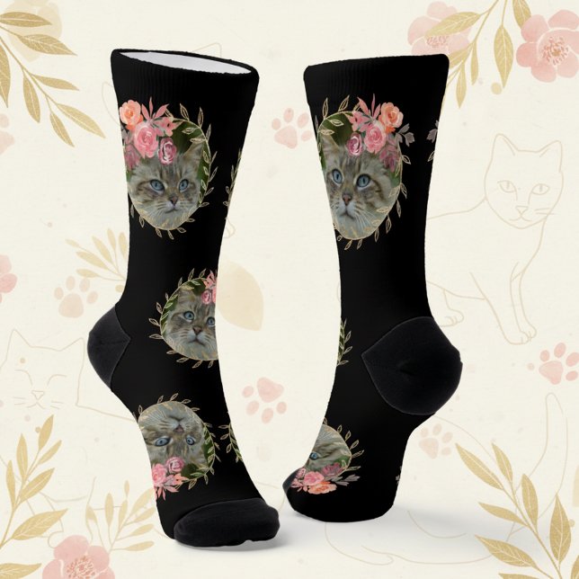 Chaussette Vos chats - Chaussettes photo pour elle (Custom cat photo women's socks.)