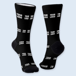 Chaussette Votre logo   motif de bande à damier horizontal 