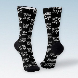 Chaussette Votre logo Motif de logo simple répétitif