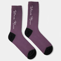 VOTRE NOM Chaussettes d'équipage pourpre personnal