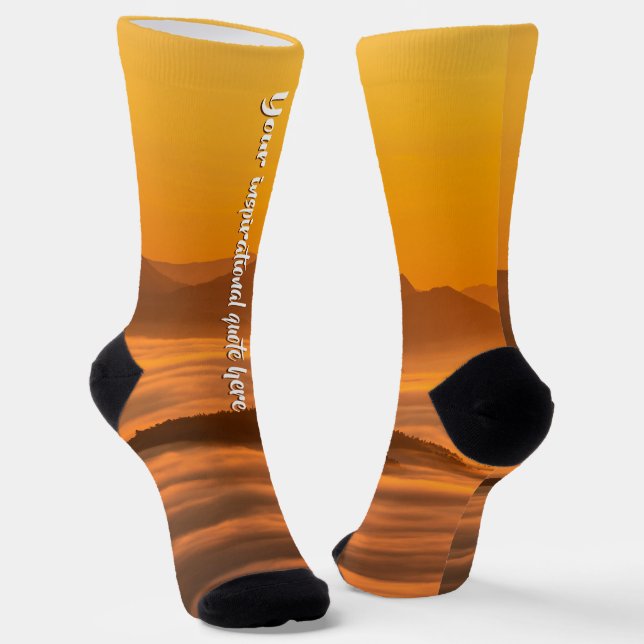 Chaussette Votre soleil de texte personnalisé au-dessus du pa (Angulaire)