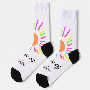 Chaussette vous êtes mon soleil jaune orange rayons de soleil