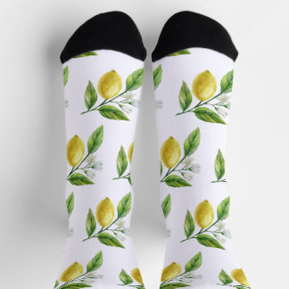 Chaussette Watercolor Lemon Pattern Socks