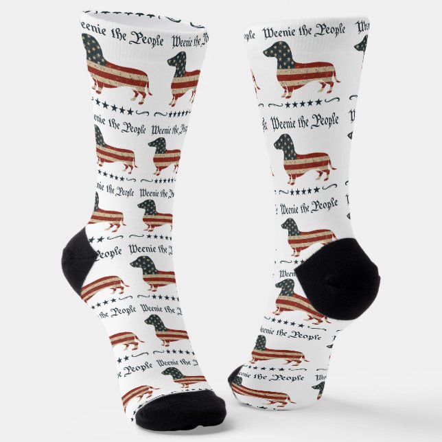 Chaussette Weenie Le Peuple Dachshund 4 juillet (Angulaire)