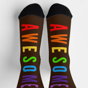 CHAUSSETTE WESOMOMY POSTIVE HAPPY UPLIFTING TEXT RAINBOW BROW
