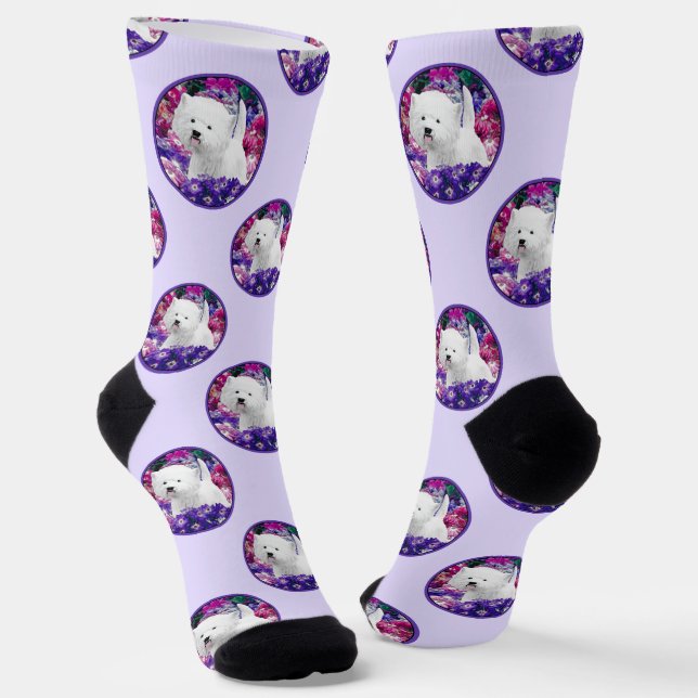 Chaussette West Highland White Terrier Peinture Westie Chien (Angulaire)