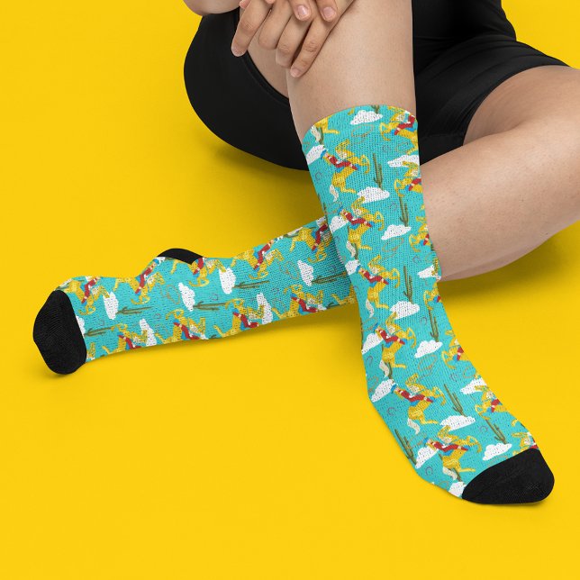 Chaussette Western Cowgirl Retro Patterned (Créateur téléchargé)