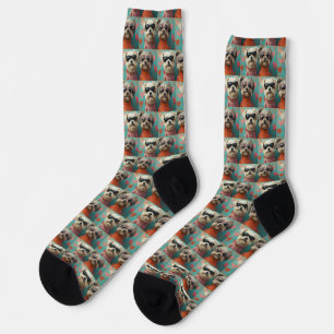Chaussette Wheaten Terrier avec coeur Roses Saint-Valentin
