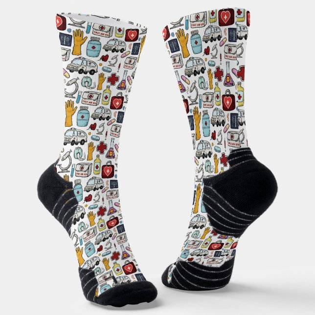 Chaussette White Medical Field Print Athlétisme (Angulaire)