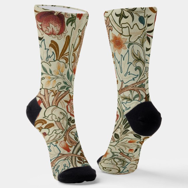 Chaussette William Morris Acanthus Broderie Motif Floral (Angulaire)