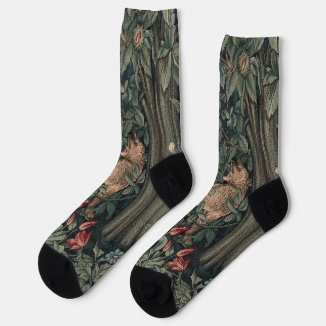 Chaussette William Morris Faune sauvage Fox (Gauche)