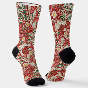 Chaussette William Morris Fleur d'antiquité aux algues Vert r