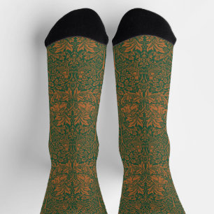 Chaussette William Morris Frère Lapin Ambre Noir Motif