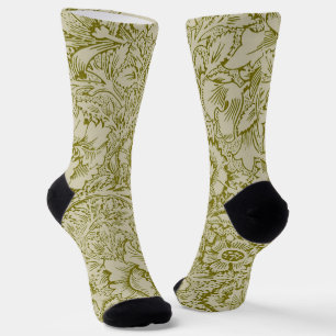 Chaussette William Morris Poppy Classic Floral Green