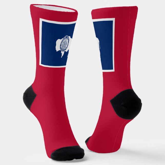 Chaussette Wyoming State Flag WYoming American Bison Fun Bold (Angulaire)