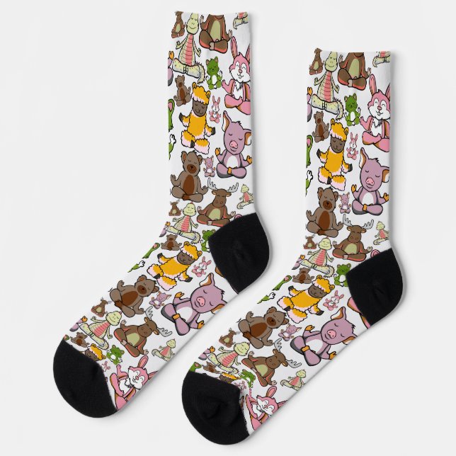 Chaussette Yoga pose motif | Yoga sans couture motif 58 Faux (Gauche)