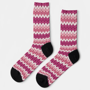Chaussette Zag rose beige