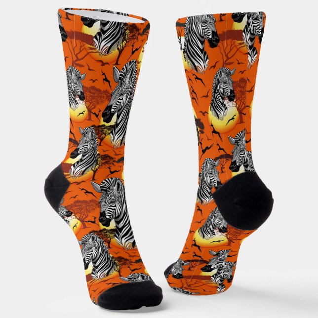 Chaussette Zebra African Savanna Wild Animal (Angulaire)