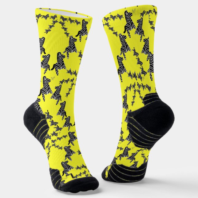 Chaussette Zèbre jaune sauvage moderne (Angulaire)