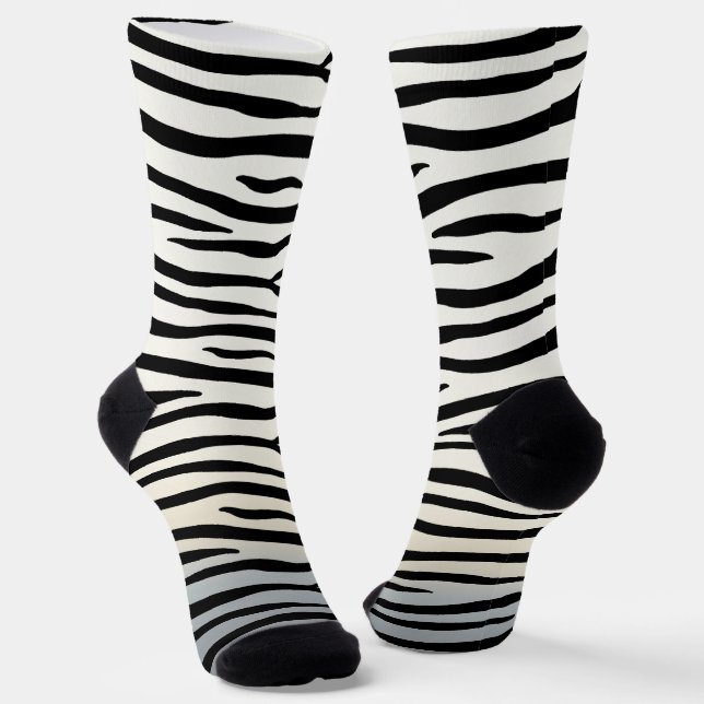 Chaussette Zèbre noir et blanc Grandes pures amusantes poigne (Angulaire)