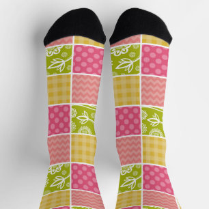 Chaussette Zigzag, Chevron, Pois, En vichy, Patchwork