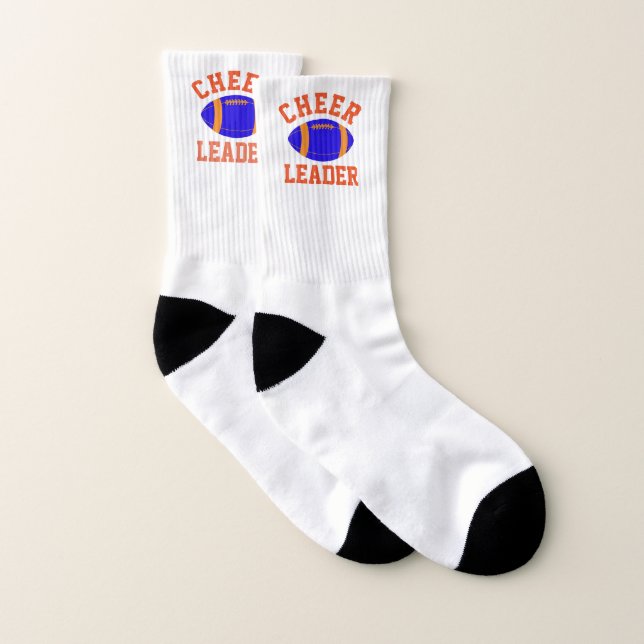 Chaussettes de football bleu et orange (Paire)