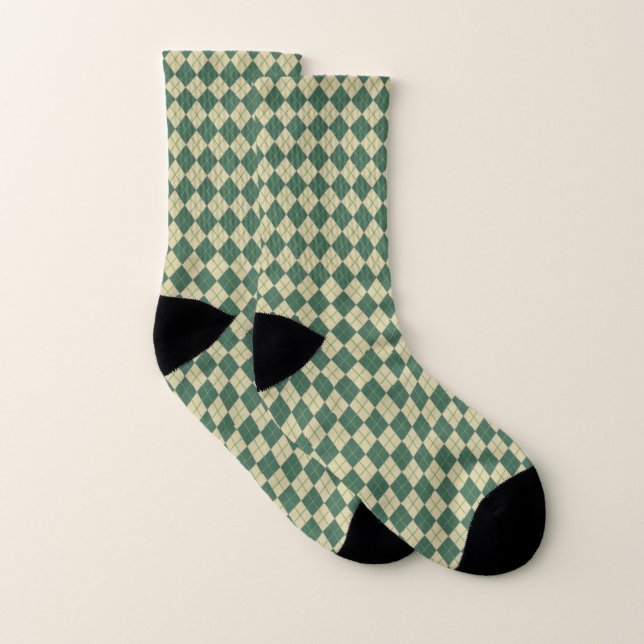 Chaussettes de Jacquard Retro Golf Green (Paire)