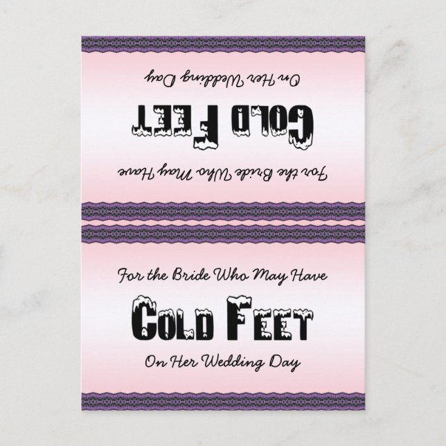 Chaussettes de mariée Carte postale pieds froids (Devant)