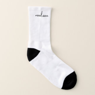 Chaussettes de script blanc personnalisées