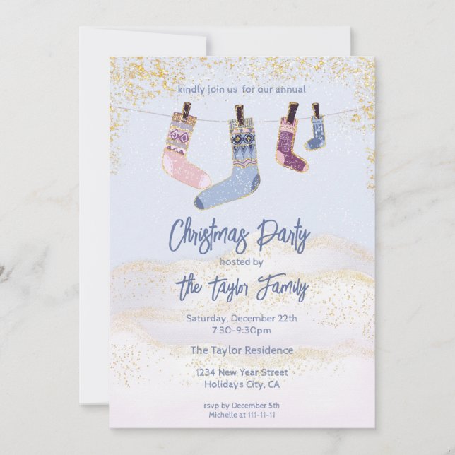 Chaussettes d'hiver de Noël Invitation (Devant)