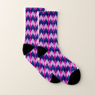 Chaussettes imprimées Diamond Blue Pink