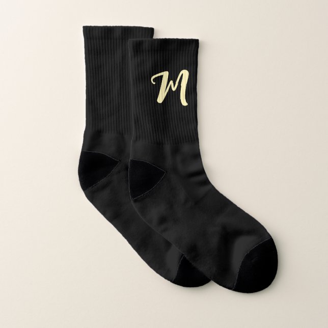 Chaussettes personnalisées avec nom en script noir (Paire)