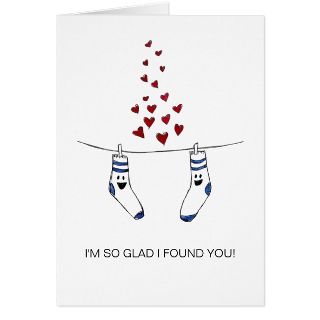 Chaussettes réunies Funny Romantique Carte Aquarel (Devant)