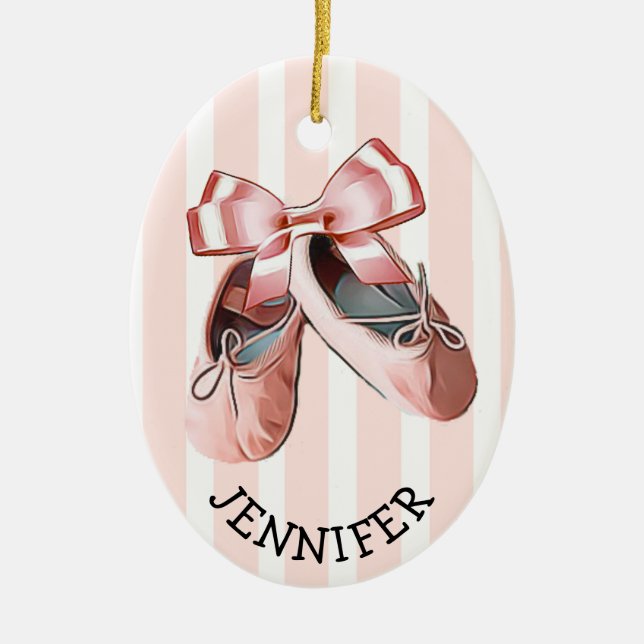 Chaussons de ballet personnalisés Ornement de Noël (Devant)
