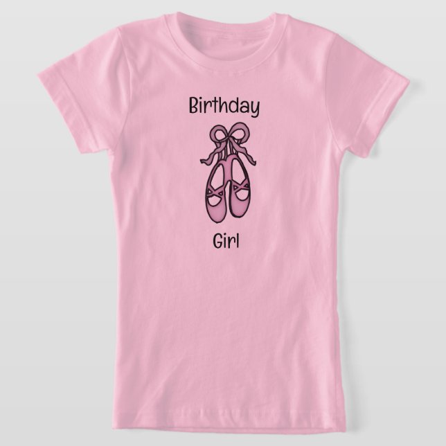 Chaussons de ballet T-shirt fille d'anniversaire (Poser)