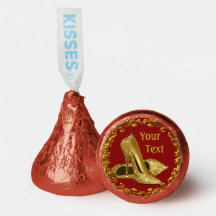 Chaussure à talon rouge or haute Hershey Kisses