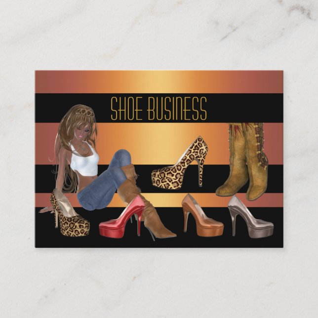 Chaussure Carte de visite Gold Noir (Devant)