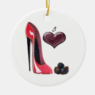 Chaussure d'amour et ornement stylets rouges de