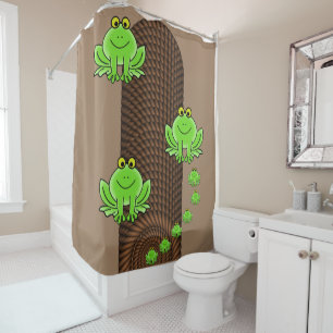 Chaussure de rideau de douche Grenouilles vertes