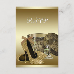 Chaussures à talon haute perles Noir Or RSVP
