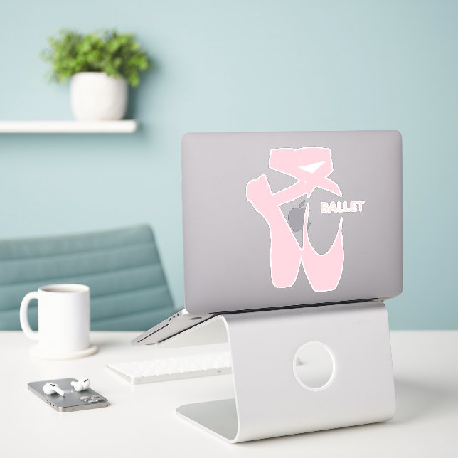 Chaussures de ballet Chaussons Design Sticker en v (Ordinateur portable sur le bureau)