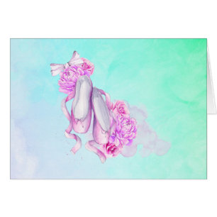 Chaussures de ballet en aquarelle rose avec des pi